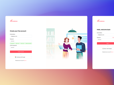 Create Account Kolabree app branding design illustration illustrator logo minimal ui web webapp webapp design