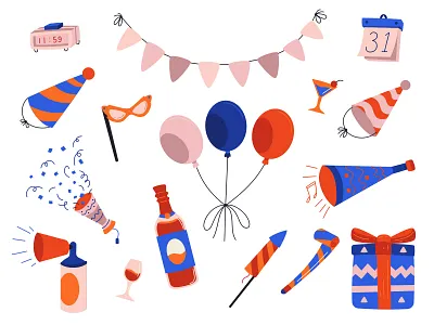 New Year illustration set design illustration new year shutterstock vector