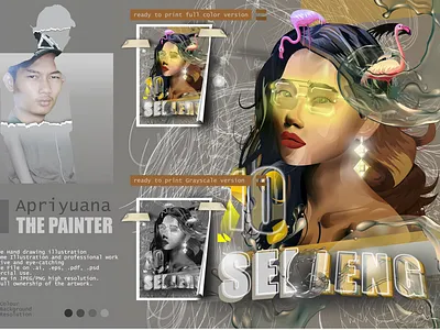 10 Selleng aesthetic best design cyberpunk flat illustration full color graphic design illustration art illustrator poster design