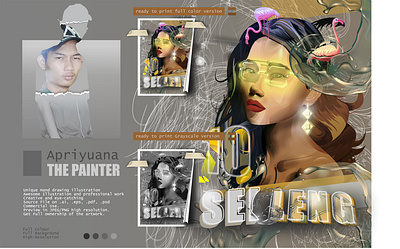 10 Selleng aesthetic best design cyberpunk flat illustration full color graphic design illustration art illustrator poster design