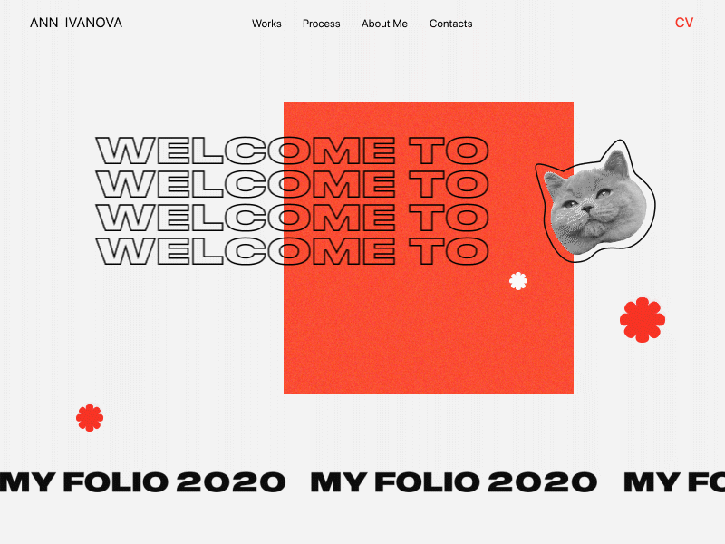 My Folio animation design desktop minimal portfolio ui ux web