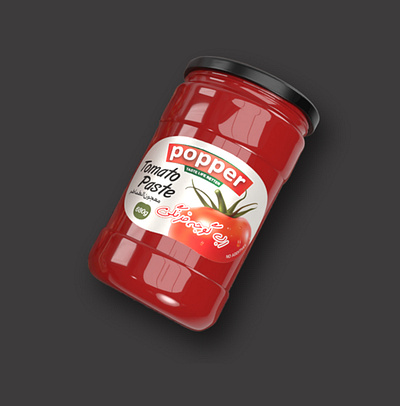 Popper Tomato Paste 3d design 3d illustration branding design illustration logo package design packaging photoshop vector