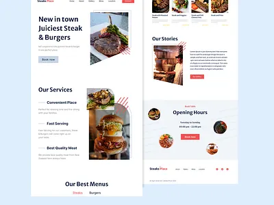 Steak & Burger | Web Design Concept adobe xd burger concept dailyui design food landing page design landingpage steak ui webdesign website