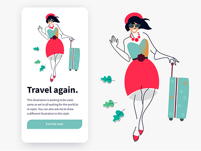 Travel again affinitydesigner covid design digitalart freedom illustration joy meetup positivity post covid smile travel traveling ui mockup vector vector art vector illustration vibrant colors vivid woman