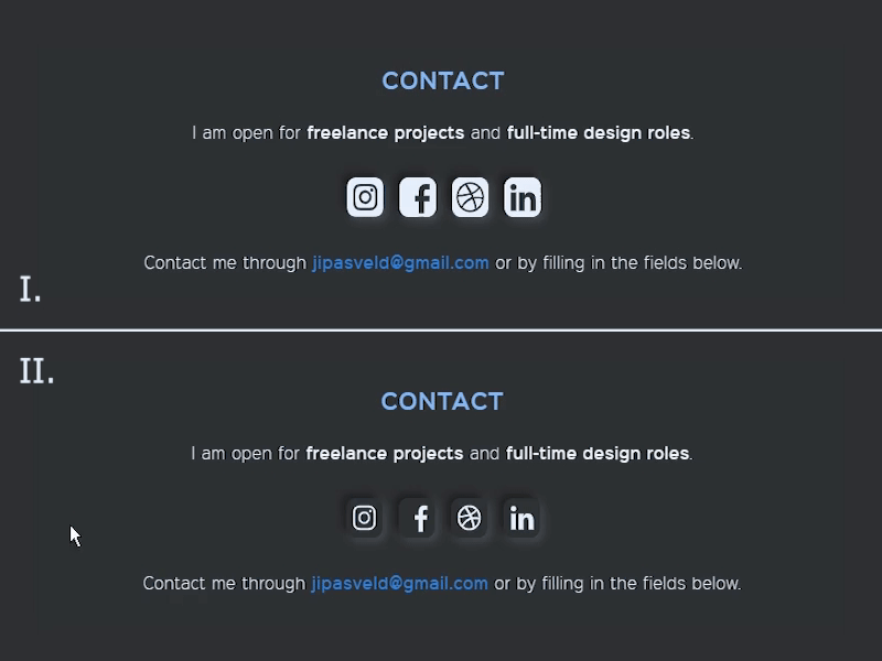 Micro Interactions for Social Media Buttons ab testing animation button animation button design buttons contact contact page css animation microinteraction portfolio social media social media buttons social media links social network web animation webdesign