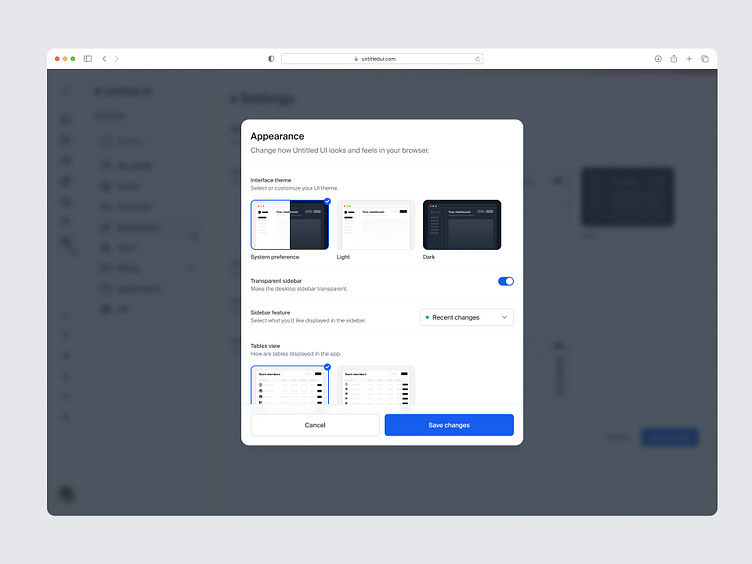 Display preferences modal — Untitled UI by Jordan Hughes® on Dribbble