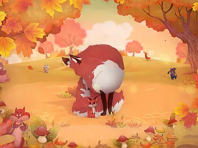 November Illustration - Protect 2d affinity affinity designer affinity photo animals illustration ipad pro made by campfire nature nature art vector