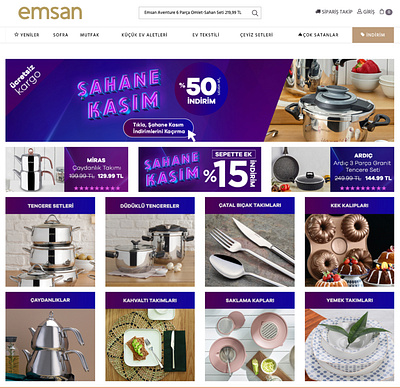 Emsan Şahane Kasım Landing Page blackfriday campaign design landingpage