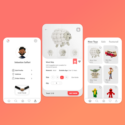 Online Toy Shop App Design app design online shop online toy shop toy shop ui uidesign uiux ux