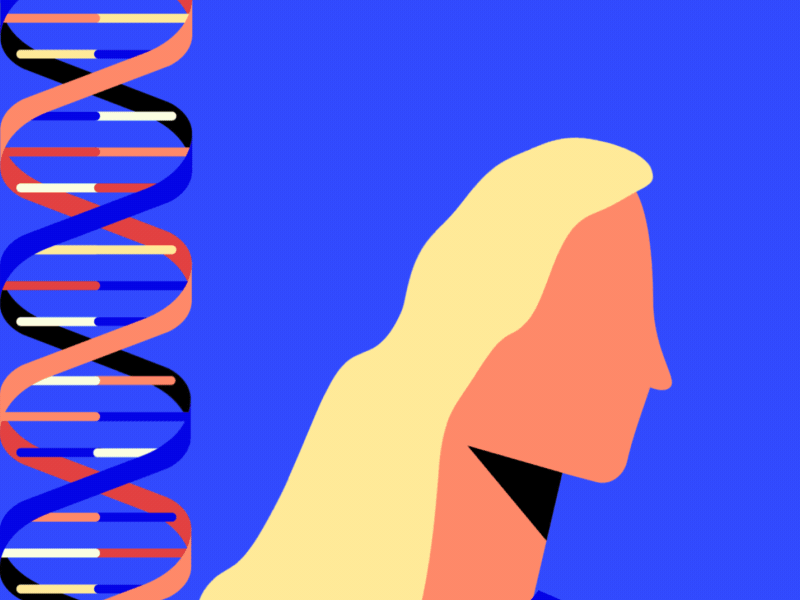 DNA analysis aftereffects analysis animation character dna illustration motiongraphics science shapes