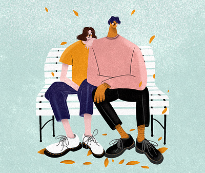 Couple 2d art character characterdesign design digital illustration digitalart flat illustraion illustrator procreate shape texture