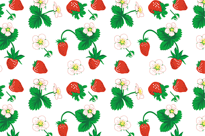 Set Strawberry Glade adobe illustrator flowers pattern patterns