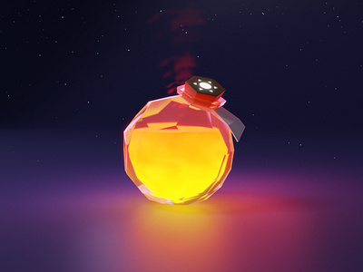 Potion of the Sunshine 3d game game asset illustration low poly lowpoly model potion props sun