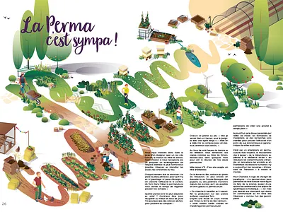 Permaculture edition flora green illustration isometric légumes nature outdoor perma permaculture vector vegetables wayoflife