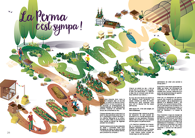 Permaculture edition flora green illustration isometric légumes nature outdoor perma permaculture vector vegetables wayoflife