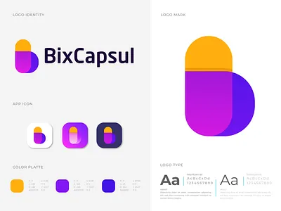 Medicine modern logo design for BixCapsul abstract agency app art b b letter b logo b mark brand identity branding logo branding logo design branding logo visual identity creative logo letter logo logo designer logo mark medicine logo modern identity logo modern logo