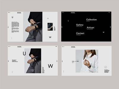 Uniform Wares. Website UX WIP design animation interaction landing page menu minimal photography sans serif type typography ui ux video website