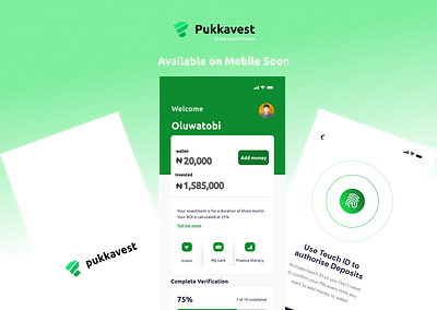 Pukkavest MOCKUP app branding design typography ui website