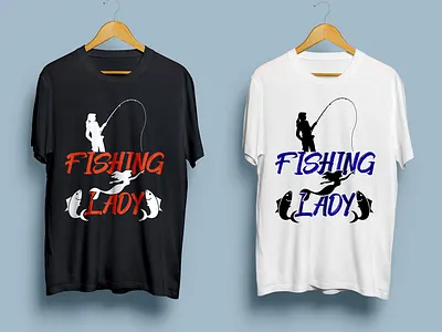 Fishing lady design graphic design illustration illustrator logo typography