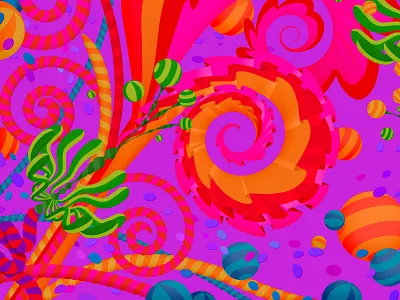 Detail from ' Adobe MAX Video Call Background #2' adobe adobe illustrator adobe max adobe photoshop adobemax alien digital floral flowers garden illustration marianna orsho mariannaorsho psychadelic vector vector art vector illustration