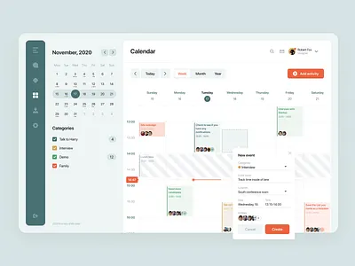 Calendar schedule agile calendar calendar app dashboad desktop figma kanban shedule task track ui ux week