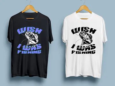 Wish i was fishing design graphic design illustration illustrator logo typography