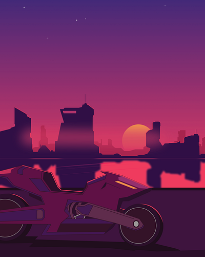 Cyberpunk Motorcycle affinitydesigner cyberpunk digitalart illustration motorcycle vector vector art