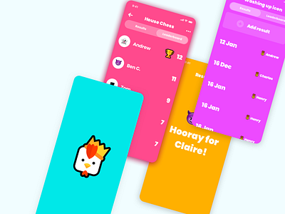 Rule the Roost app brand branding design flat illustration minimal silly ui ux web