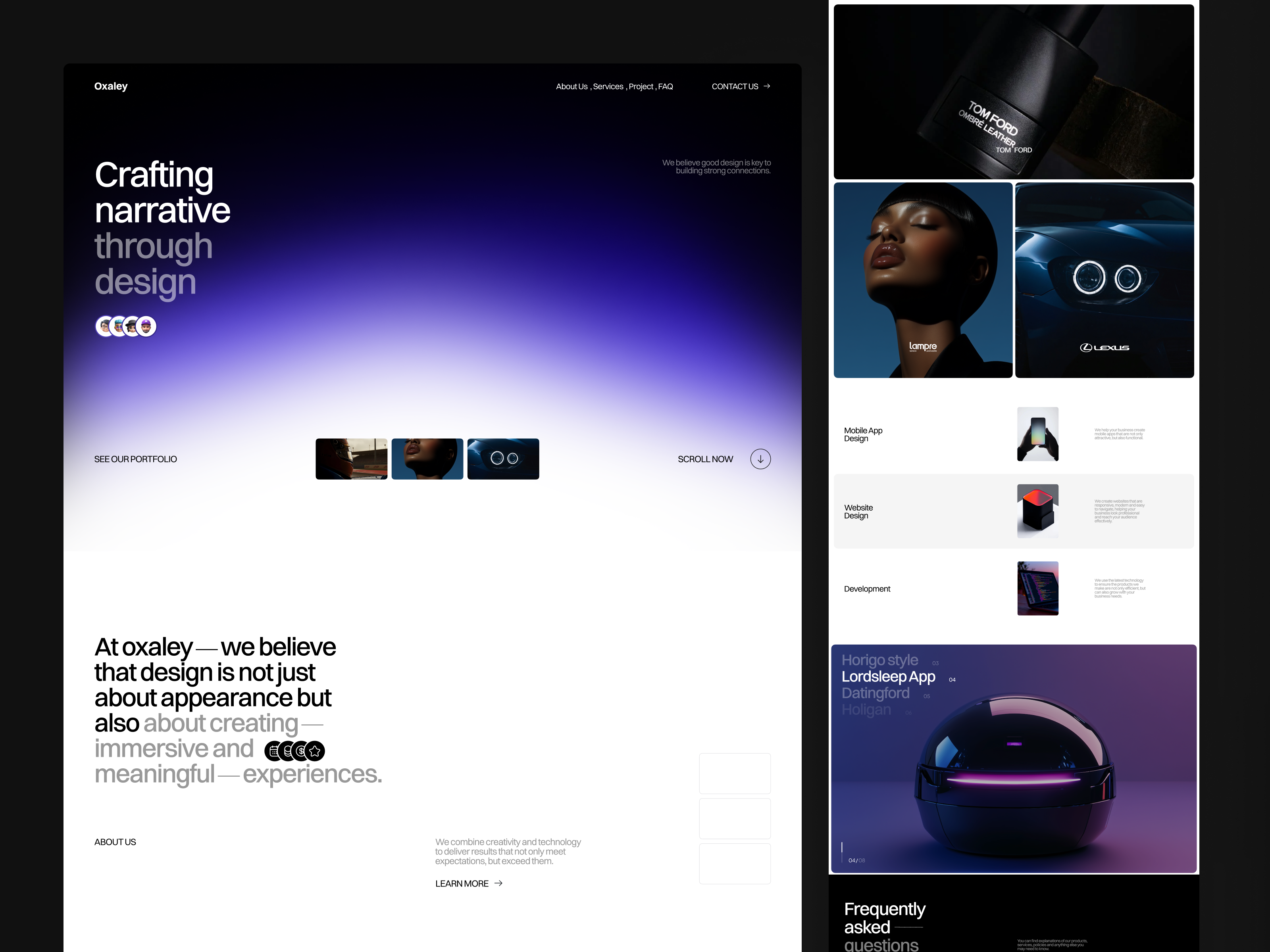 Example of Oxaley - Digital Creative Landing Page