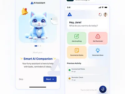 AI Assistant App app branding design graphic design illustration logo motion graphics typography ui ui design uiux user experience user interface ux ux design vector