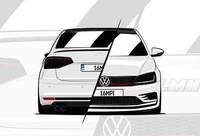 Jetta GLI • Half N Half design graphic design illustration typography vector