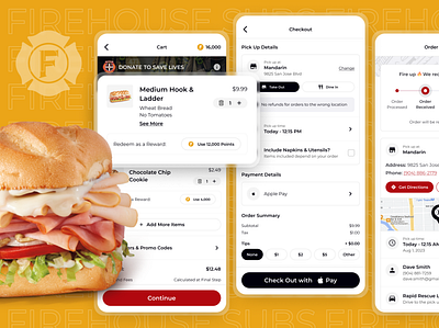 Fast Food App Checkout - Firehouse Subs