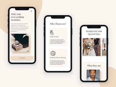 Home - Invitation Mobile View 2d design desktop ui invitation married couple mobile ui progressive web app uidesign uiux