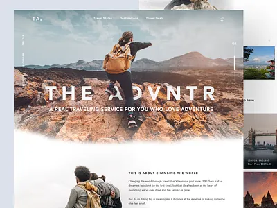 THE ADVNTR - Travel Agency Service adventure agency clean dark elegant homepage homepage design inspiration light minimal minimalist simple travel travel agency trend web web design website