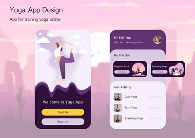 Yoga App Design app app concept app design application design design app mobile mobile app ui ui design yoga app