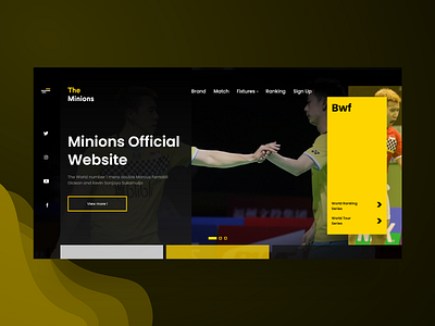 the minions ui design website dashboard badminton dashboard design design website illustration jumbotron minions ui uidesign ux web web designer webdesign website website design