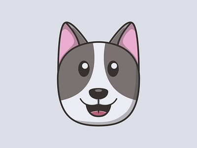 Cute gray dog animal canine cartoon character cute illustration dog graphic design husky illustration kawaii art labrador logo mascot minimalist pet puppy