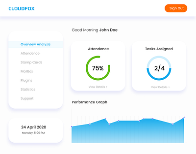 Attendance Tracker app design minimal ui ux web website