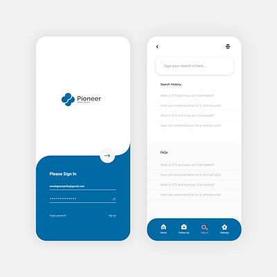 Pioneer Medical App app creative design app mobile mobile ui ui ui design uidesign uiux ux