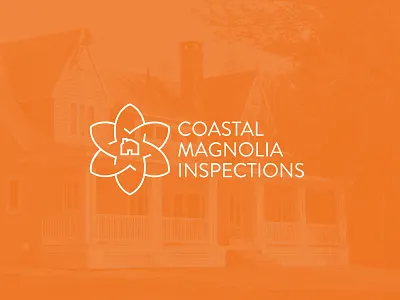Coastal Magnolia Home Inspections branding brandon grotesque checkmark flower home home logo house icon inspections inspector insurance logo intertwined logo logo design branding magnolia magnolia logo minimal mississippi modern design to do