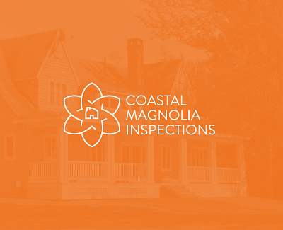 Coastal Magnolia Home Inspections branding brandon grotesque checkmark flower home home logo house icon inspections inspector insurance logo intertwined logo logo design branding magnolia magnolia logo minimal mississippi modern design to do