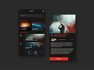 Daily UI:: 070 - Event Listing app dailyui design event mobile ui