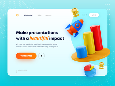 Online Presentation Maker Website 3d branding design dribbble graphic design icon illustration mobile app design ui ux vector web website design