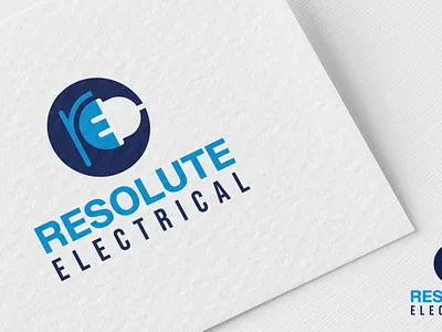 Resolute Electrical Logo Design branding design flat flat logo iconic logo logo design logo designer logomockup relogo vinustudios