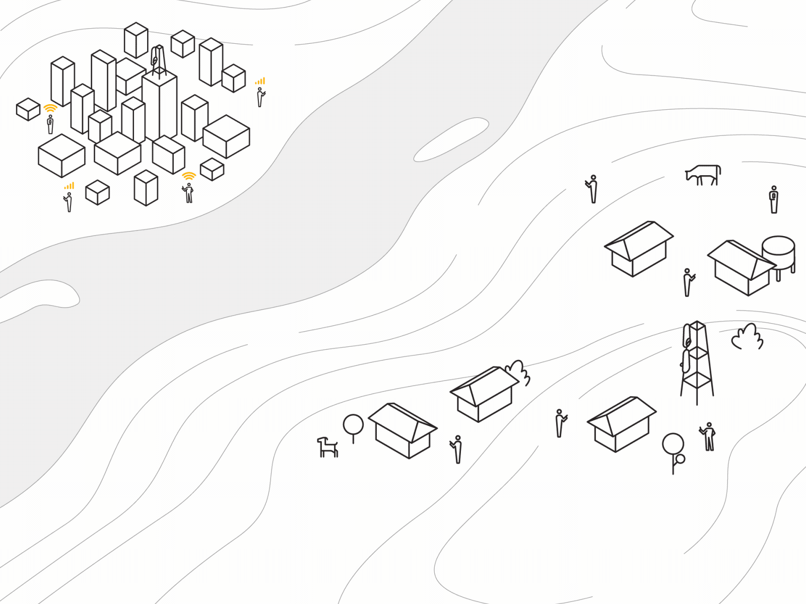 Project Taara animation gif illustration line line illustration lineart loop map technical drawing technical illustration topographic topography wireless