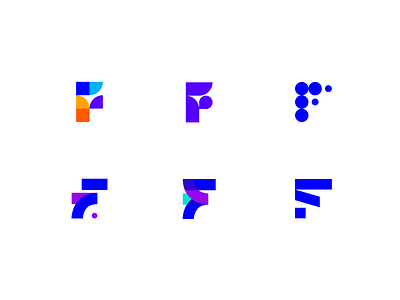 Variations for the letter F - logo exploration exercise alphabet blue brand brand design branding exercise f flat geometric geometry icon identity letter logo logo design logotype minimal sign variations versions