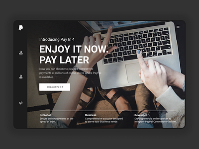 Concept Design - PayPal Hero Section dark desktop hero hero section homepage ui web