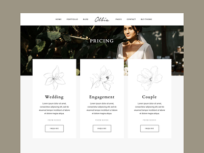 Pricing Page for a Photography Website elegant design elegant ui elegant website design minimal ui minimal website minimal website design photographer portfolio photographer website photography portfolio photography website photography wordpress theme photograpy pricing page pricing tables web design wordpress theme