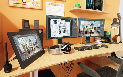 3D Workspace [2] 3d blender room workspace