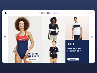 Tommy Hilfiger tablet app concept app design minimal store tablet app tommy hilfiger ui